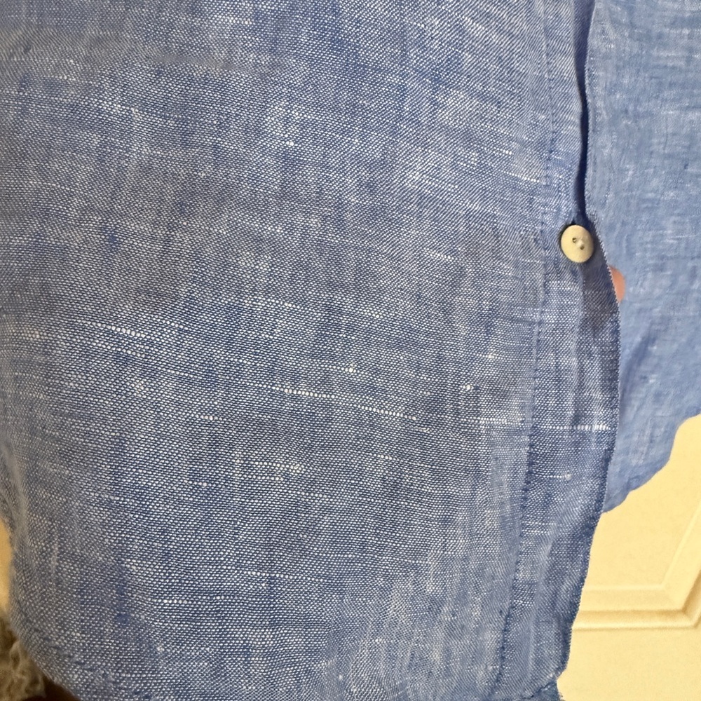 Lilly Pulitzer Breelyn Beckon Blue Sleeveless Button-Up Linen Shirt - Picture 2 of 7